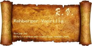 Rehberger Vaszilia névjegykártya